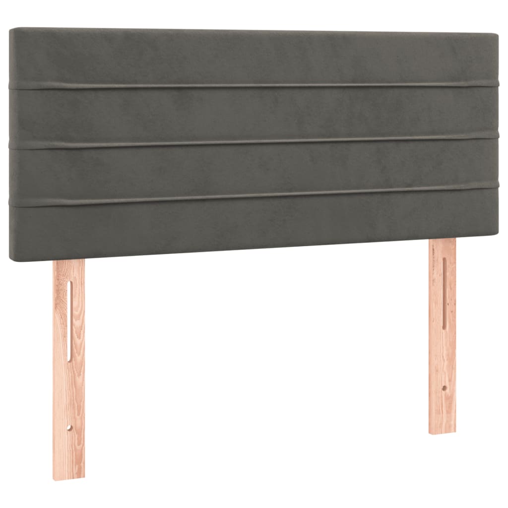 Boxspring Met Matras Fluweel Donkergrijs 90 x 190 cm Horizontale strepen
