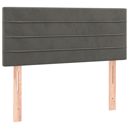 Boxspring Met Matras Fluweel Donkergrijs 90 x 190 cm Horizontale strepen