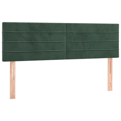 Boxspring Met Matras Fluweel Donkergroen 140 x 200 cm Horizontale strepen