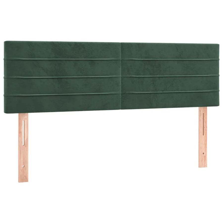 Boxspring Met Matras Fluweel Donkergroen 140 x 200 cm Horizontale strepen
