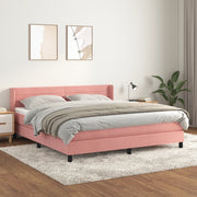Boxspring met matras 160x200 cm fluweel roze