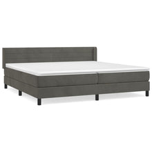 Boxspring Met Matras Fluweel Donkergrijs 200 x 200 cm Horizontale strepen