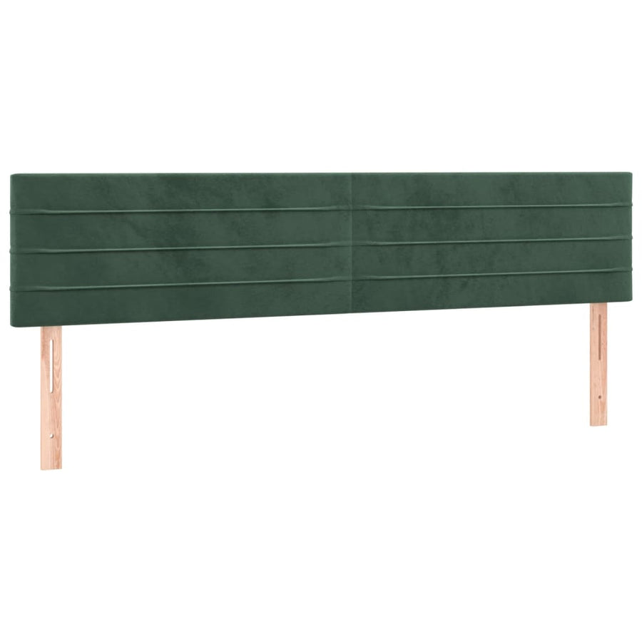 Boxspring Met Matras Fluweel Donkergroen 200 x 200 cm Horizontale strepen
