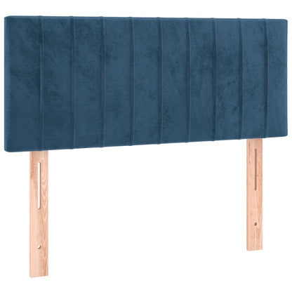 Boxspring Met Matras Fluweel Donkerblauw 80 x 200 cm Verticale strepen