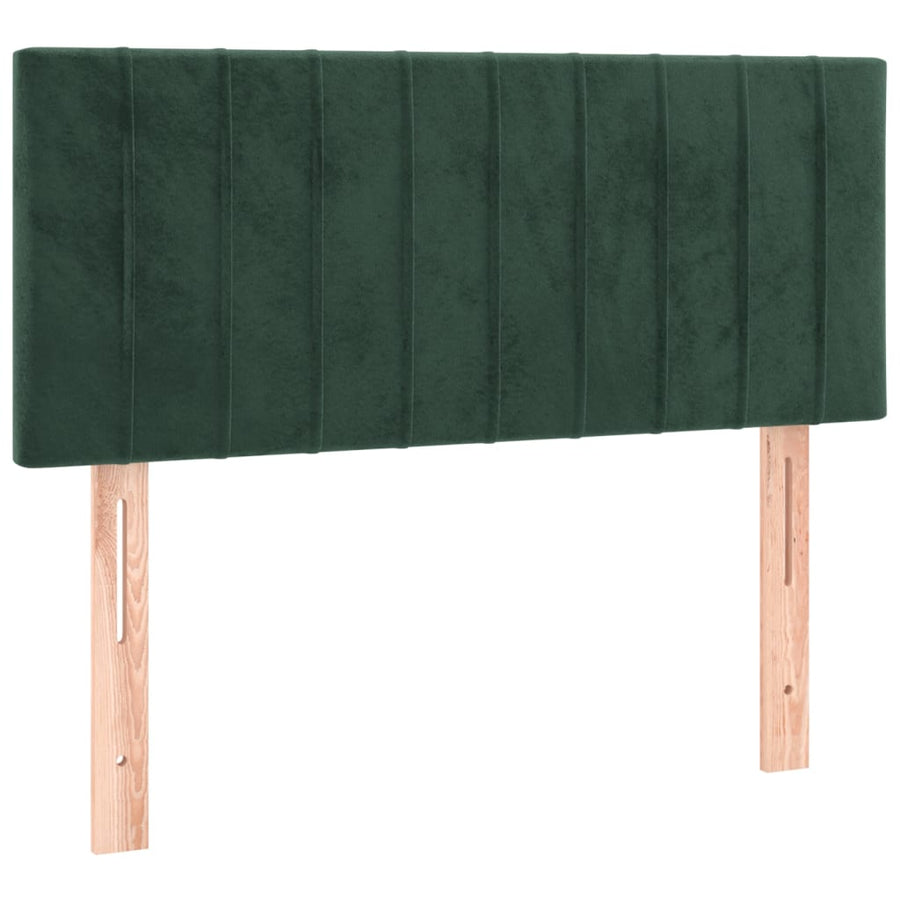 Boxspring Met Matras Fluweel Donkergroen 90 x 200 cm Verticale strepen