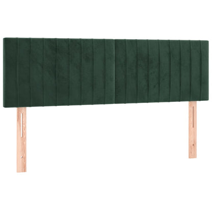 Boxspring Met Matras Fluweel Donkergroen 140 x 200 cm Verticale strepen
