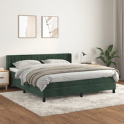 Boxspring met matras 160x200 cm donkergroen fluweel