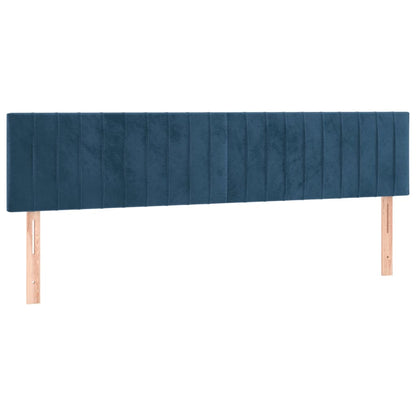 Boxspring Met Matras Fluweel Donkerblauw 180 x 200 cm Verticale strepen
