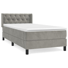 Boxspring Met Matras Fluweel Lichtgrijs 80 x 200 cm Getuft ontwerp