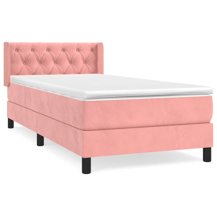 Boxspring Met Matras Fluweel Roze 80 x 200 cm Getuft ontwerp