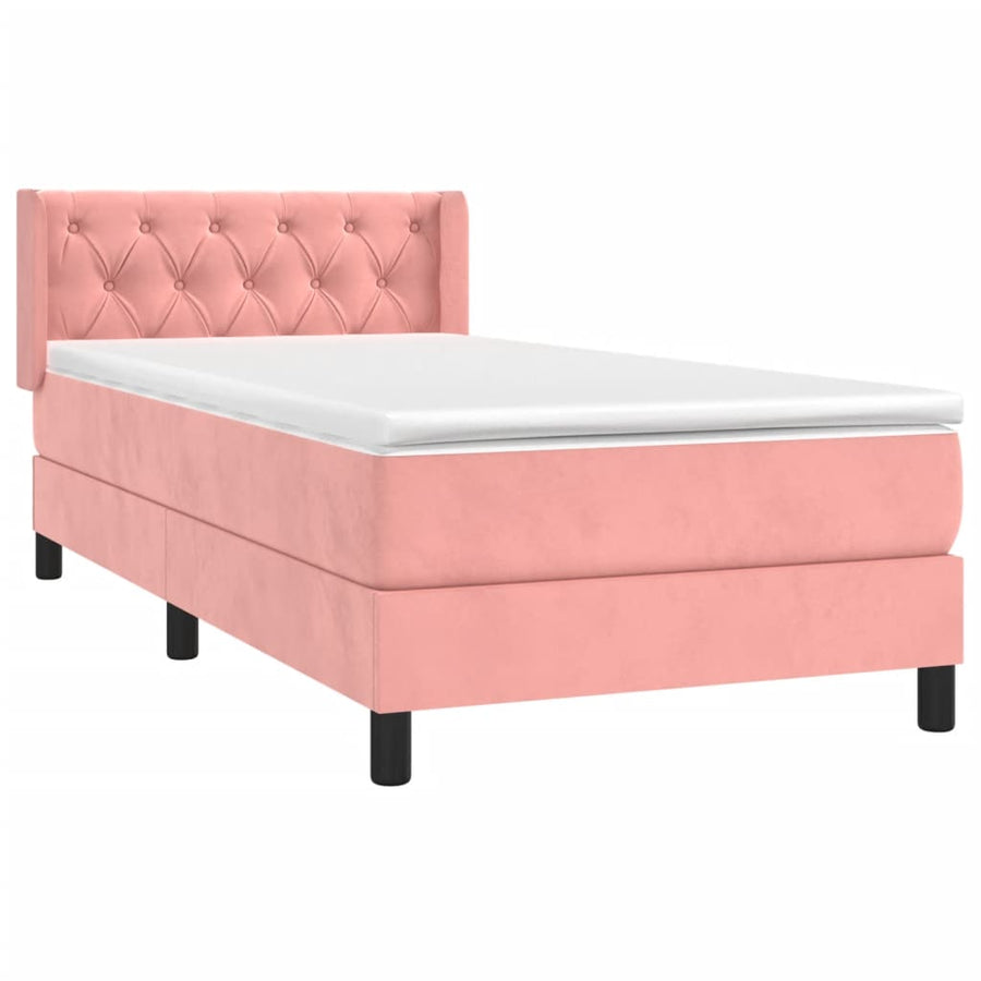 Boxspring Met Matras Fluweel Roze 80 x 200 cm Getuft ontwerp