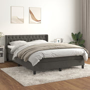 Boxspring 140x200 cm fluweel donkergrijs
