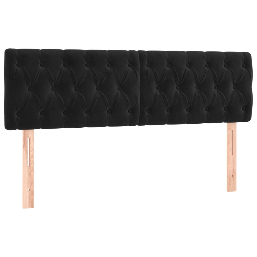 Boxspring Met Matras Fluweel Zwart 140 x 200 cm Getuft ontwerp
