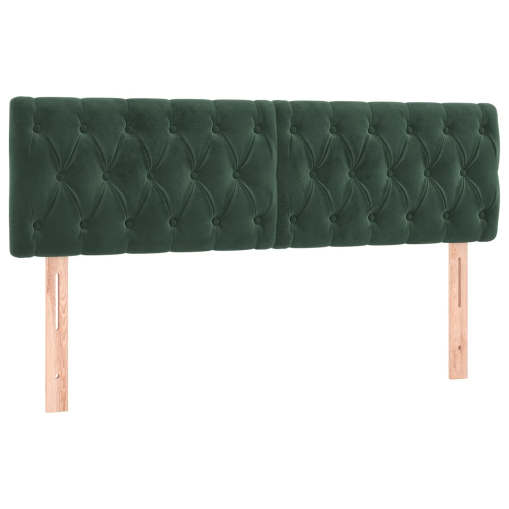 Boxspring Met Matras Fluweel Donkergroen 140 x 200 cm Getuft ontwerp