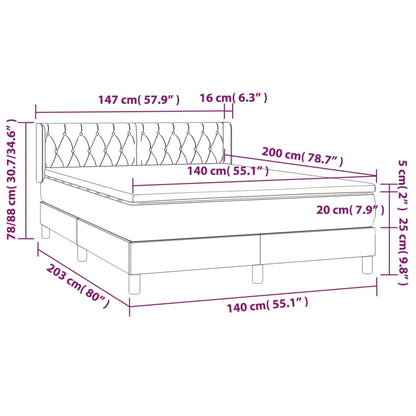 Boxspring Met Matras Fluweel Donkerblauw 140 x 200 cm Getuft ontwerp