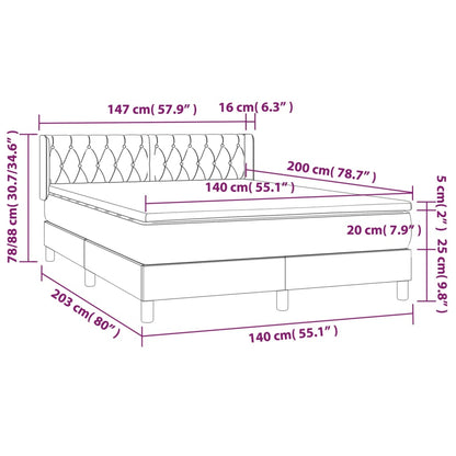 Boxspring Met Matras Fluweel Roze 140 x 200 cm Getuft ontwerp