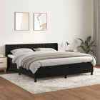 Boxspring Met Matras Fluweel Zwart 160 x 200 cm Getuft ontwerp