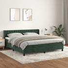 Boxspring Met Matras Fluweel Donkergroen 160 x 200 cm Getuft ontwerp