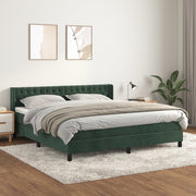 Boxspring met matras 180x200 cm donkergroen fluweel