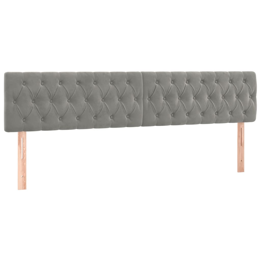 Boxspring Met Matras Fluweel Lichtgrijs 200 x 200 cm Getuft ontwerp