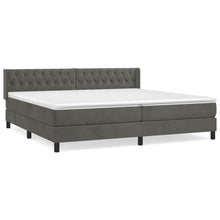 Boxspring Met Matras Fluweel Donkergrijs 200 x 200 cm Getuft ontwerp
