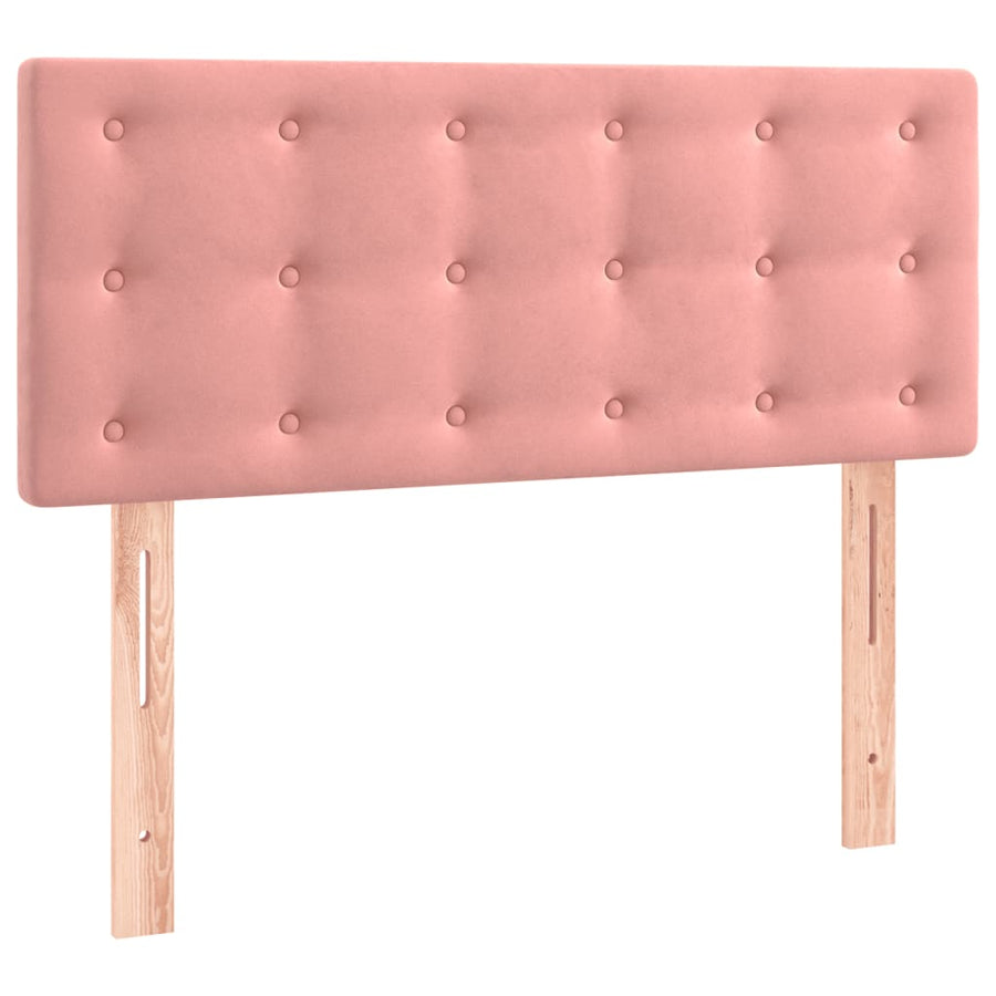 Boxspring Met Matras Fluweel Roze 80 x 200 cm Knopen