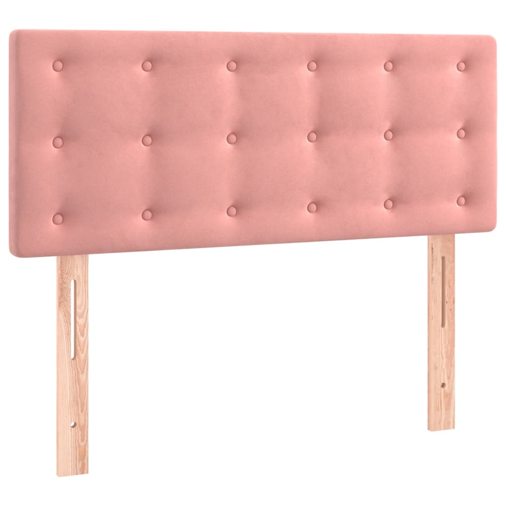 Boxspring Met Matras Fluweel Roze 90 x 190 cm Knopen