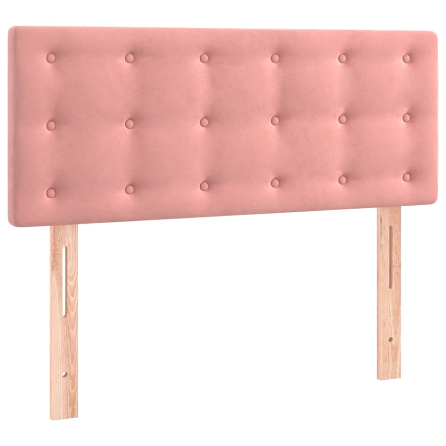 Boxspring Met Matras Fluweel Roze 90 x 190 cm Knopen