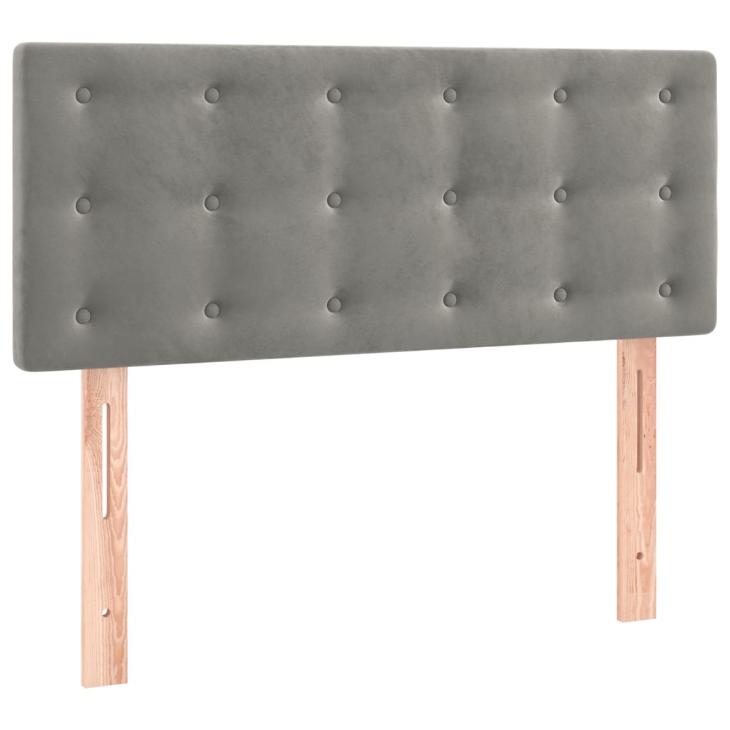 Boxspring met matras fluweel lichtgrijs 90x200 cm