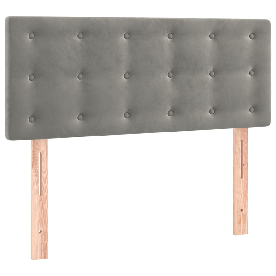 Boxspring met matras fluweel lichtgrijs 90x200 cm