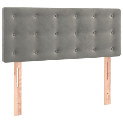 Boxspring Met Matras Fluweel Lichtgrijs 100 x 200 cm Knopen