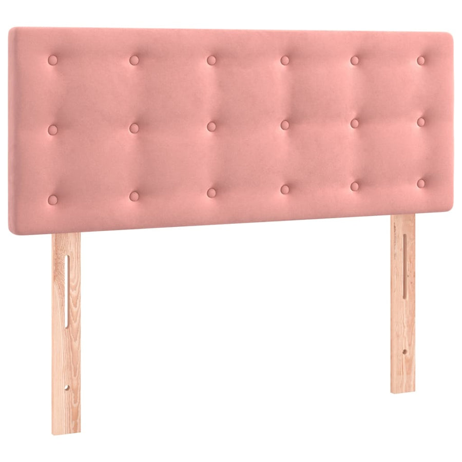 Boxspring Met Matras Fluweel Roze 100 x 200 cm Knopen