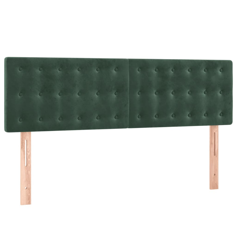 Boxspring Met Matras Fluweel Donkergroen 140 x 190 cm Knopen