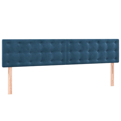 Boxspring Met Matras Fluweel Donkerblauw 160 x 200 cm Knopen