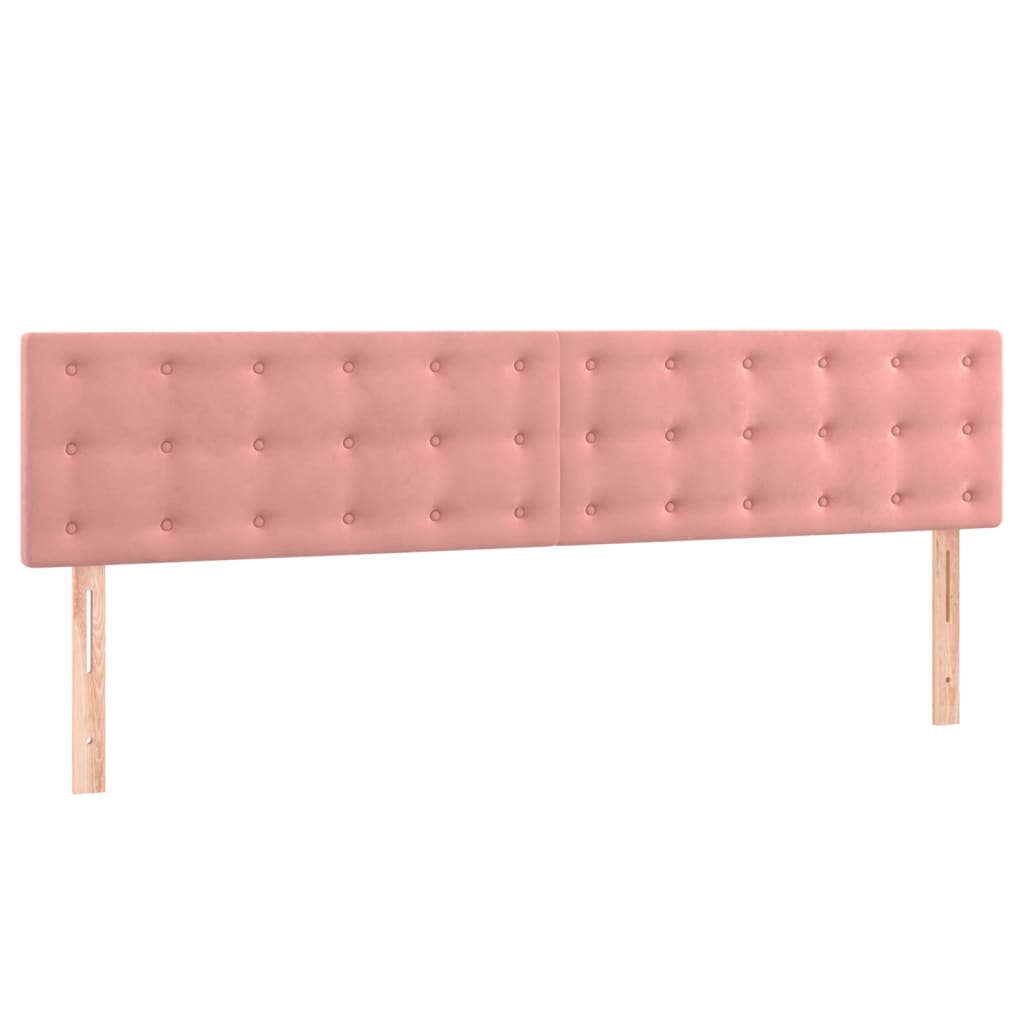 Boxspring Met Matras Fluweel Roze 160 x 200 cm Knopen