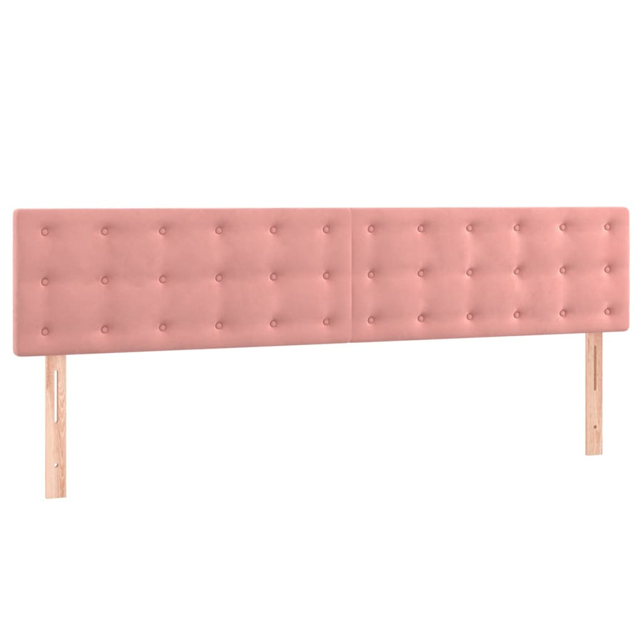 Boxspring Met Matras Fluweel Roze 160 x 200 cm Knopen