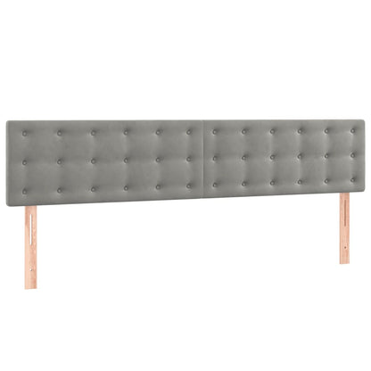 Boxspring Met Matras Fluweel Lichtgrijs 180 x 200 cm Knopen