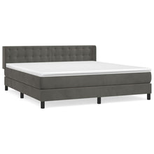 Boxspring Met Matras Fluweel Donkergrijs 180 x 200 cm Knopen
