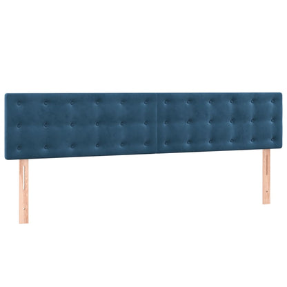 Boxspring Met Matras Fluweel Donkerblauw 180X200 Cm 180 x 200 cm Knopen