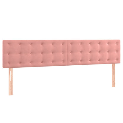 Boxspring Met Matras Fluweel Roze 180X200 Cm 180 x 200 cm Knopen