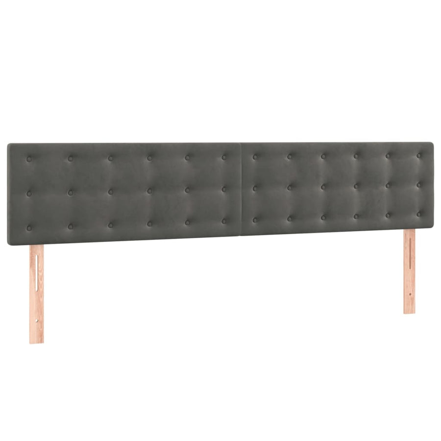 Boxspring Met Matras Fluweel Donkergrijs 200 x 200 cm Knopen