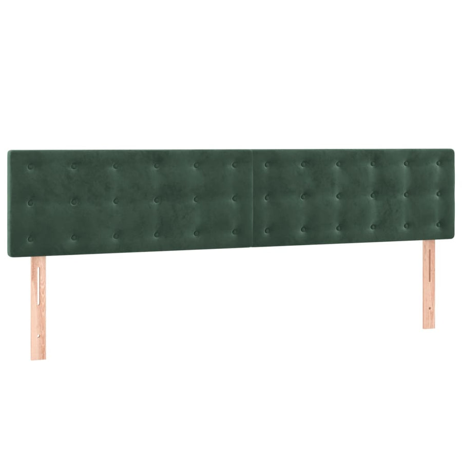 Boxspring Met Matras Fluweel Donkergroen 200 x 200 cm Knopen