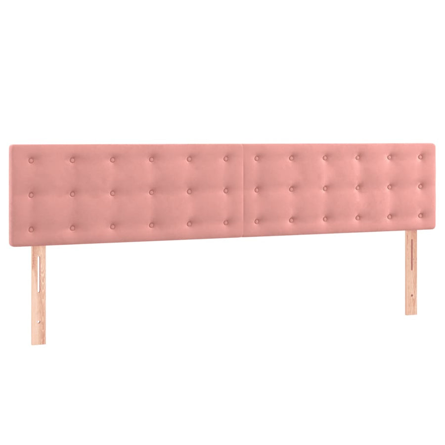 Boxspring Met Matras Fluweel Roze 200 x 200 cm Knopen