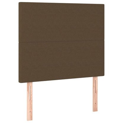 Boxspring met matras stof donkerbruin 80x200 cm 80 x 200 cm Effen ontwerp