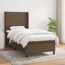 Boxspring met matras stof donkerbruin 80x200 cm 80 x 200 cm Effen ontwerp