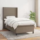 Boxspring Met Matras Stof Taupe 80 x 200 cm Effen ontwerp