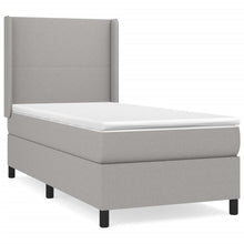 Boxspring Met Matras Stof Lichtgrijs 90 x 190 cm Effen ontwerp