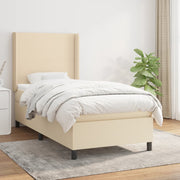 Boxspring met matras 90x190 cm crèmekleurig