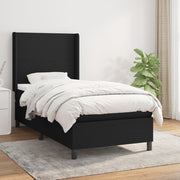 Boxspring met matras 90x200 cm zwart stof