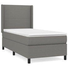 Boxspring Met Matras Stof Donkergrijs 100 x 200 cm Effen ontwerp